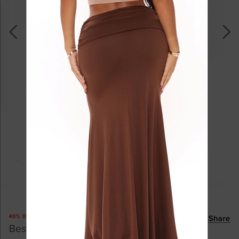✨NEW LIST✨Soft Fitted Flare Maxi Skirt Chocolate - Picture 4 of 4